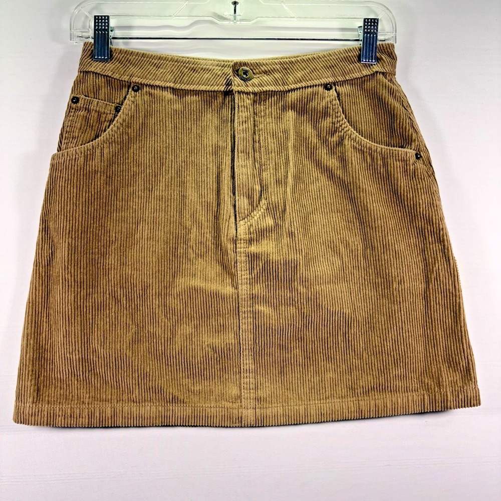 Vans Womens Tan Corduroy carpenter Mini Aline Skirt for Casual Grunge 24 x 16